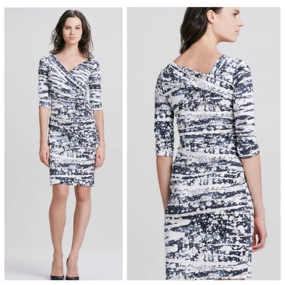 DVF DIANE VON FURSTENBERG ‘Bentley’ 100% Silk Jersey Ruched Dress - Picture 1 of 15